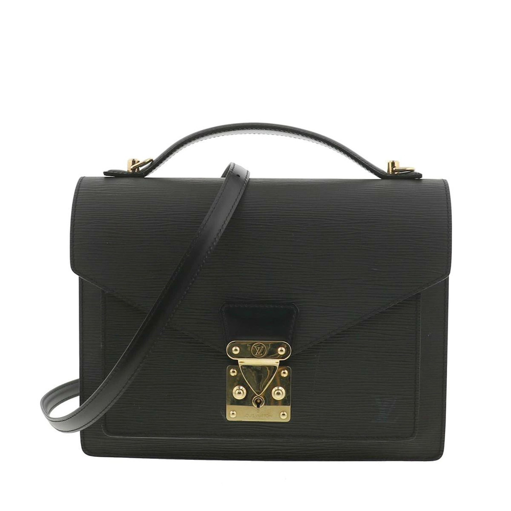 LOUIS VUITTON Monceau Bag Handbag Epi Noir Black